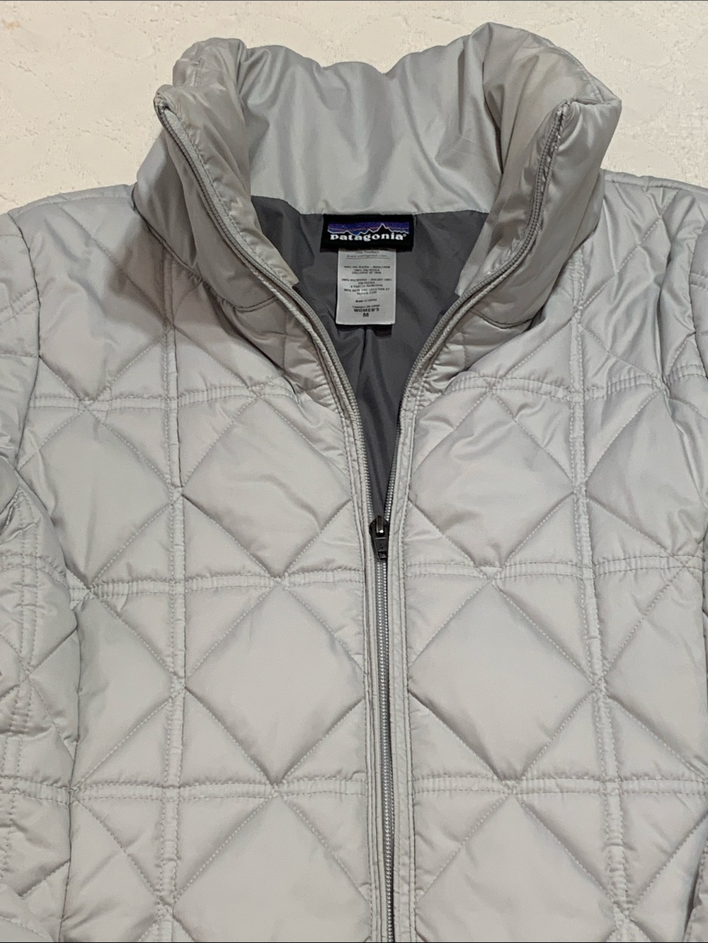 Patagonia Light Gray Quilted Long Puffer Coat - Women
